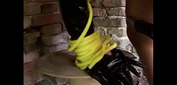  Well graced catwoman blows dick and gets it inside against the brickwall